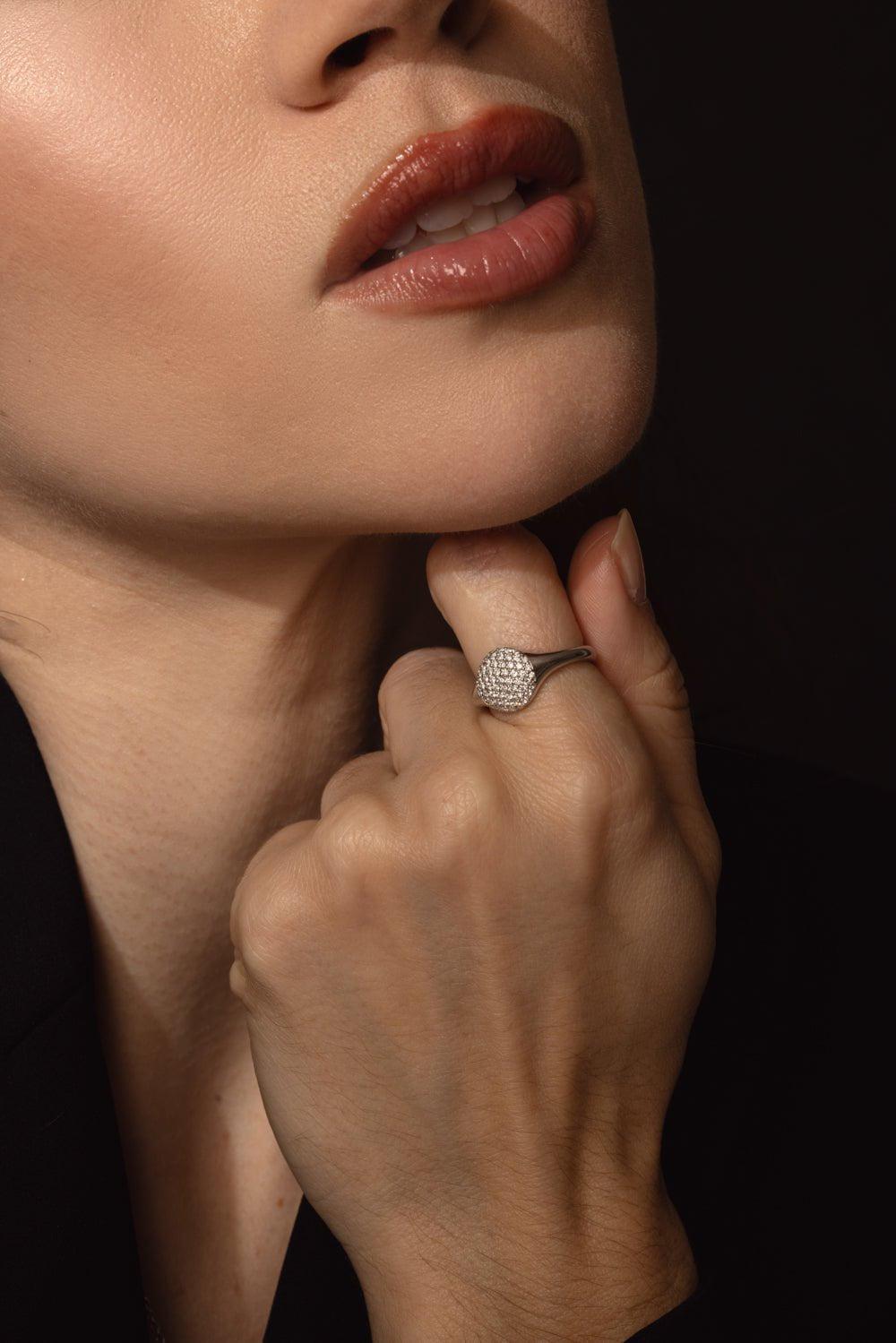 PHILLIPS HOUSE-Inifinity Diamond Stack Ring-WHITE GOLD