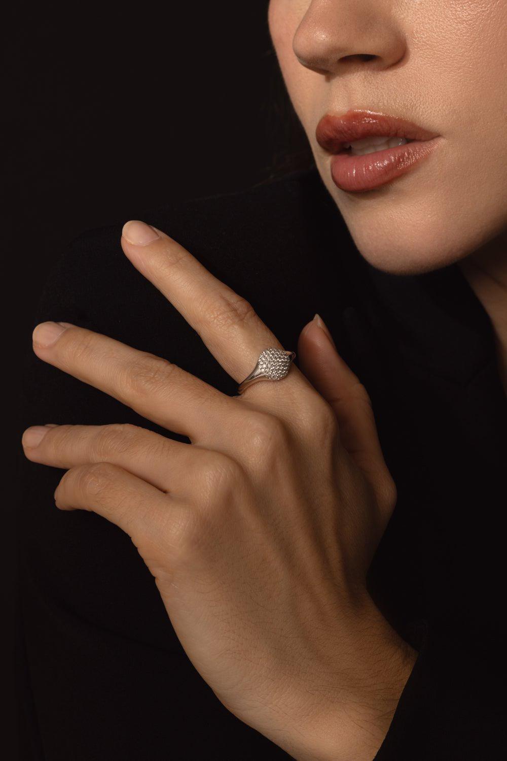 PHILLIPS HOUSE-Inifinity Diamond Stack Ring-WHITE GOLD