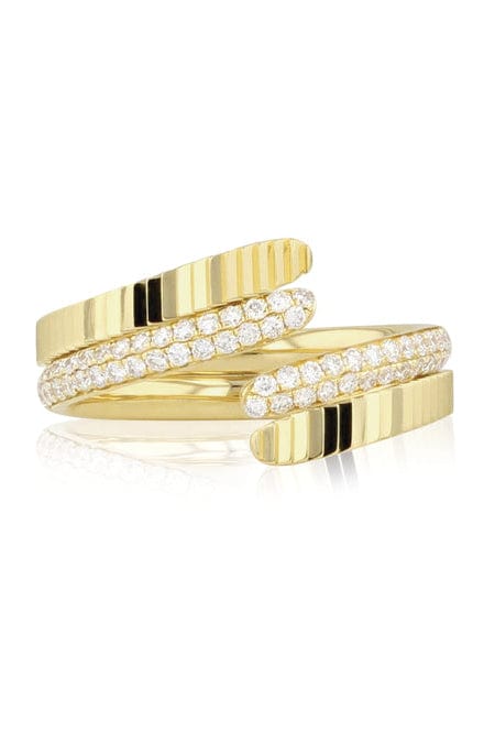 PHILLIPS HOUSE-Diamond Aura Crossover Ring-YELLOW GOLD