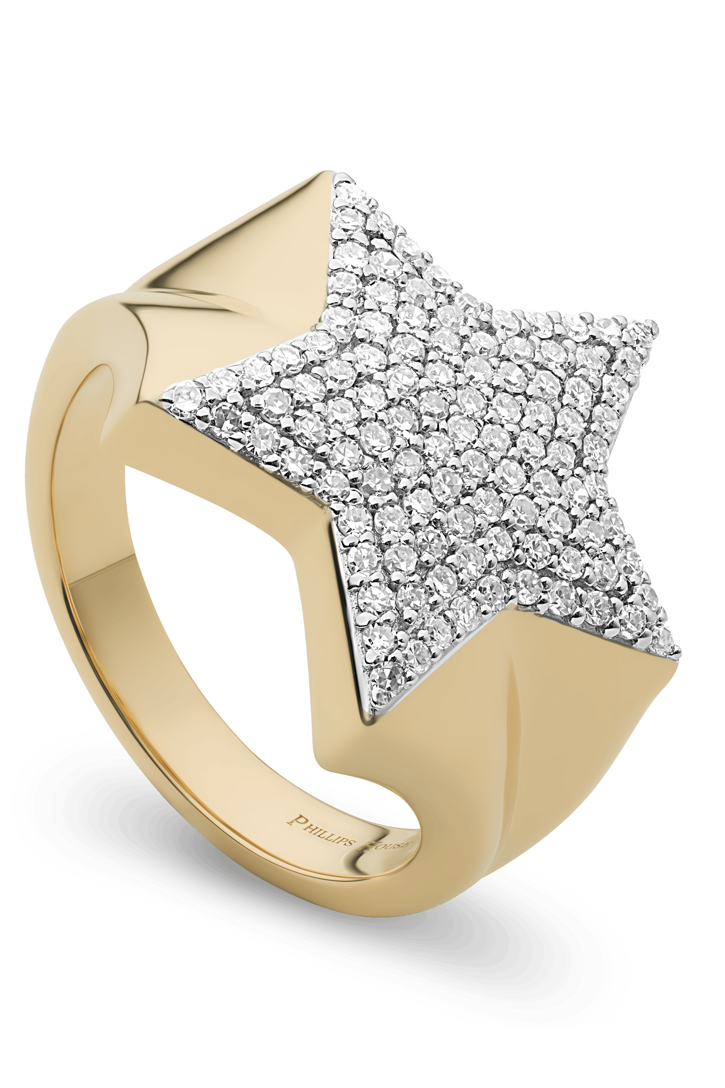 PHILLIPS HOUSE-Diamond Large Star Infinity Ring-YELLOW GOLD
