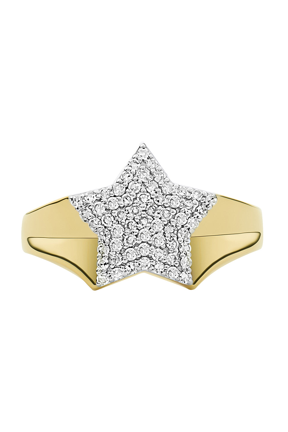 Star Signet Ring-YELLOW GOLD-JEWELRYFINE JEWELRING-PHILLIPS HOUSE