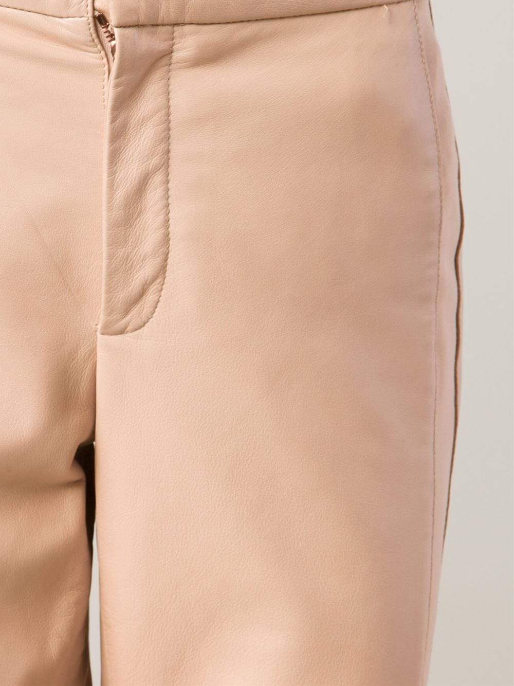 PHILOSOPHY-Leather Pant With Jersey Side Stripe-