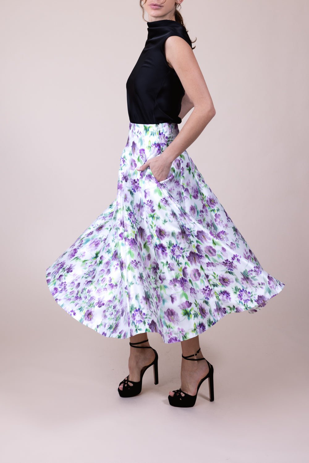 PHILOSOPHY-Floral Midi Skirt-