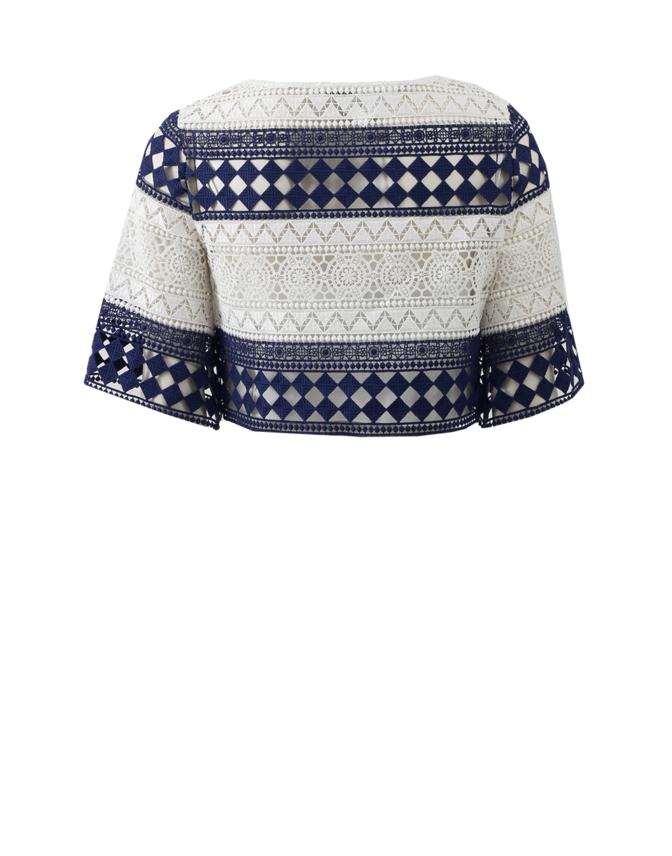 PHILOSOPHY-Stripe Lace Crop Top-