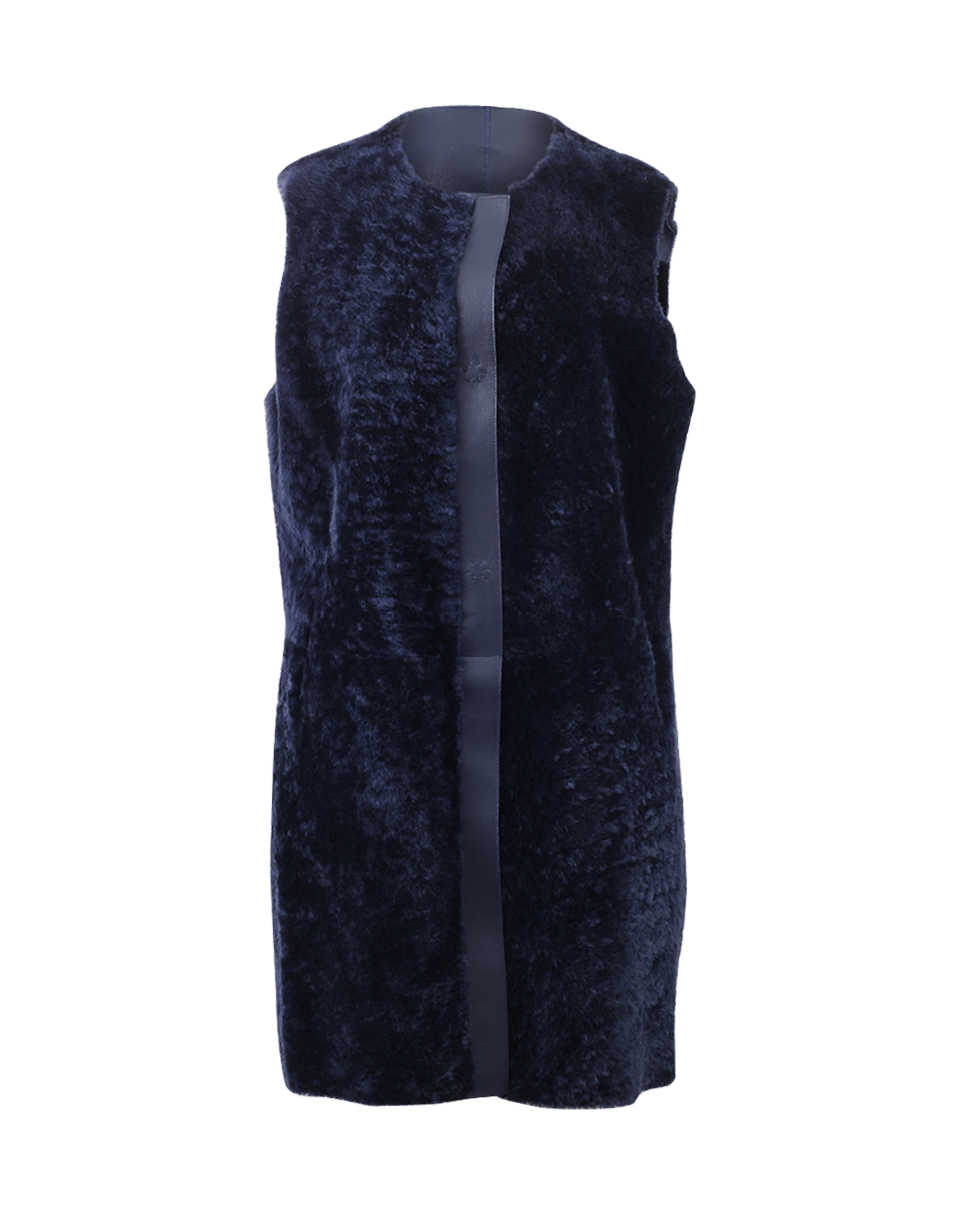 PIAZZA SEMPIONE-Reversible Shearling Vest-ULTRAMAR