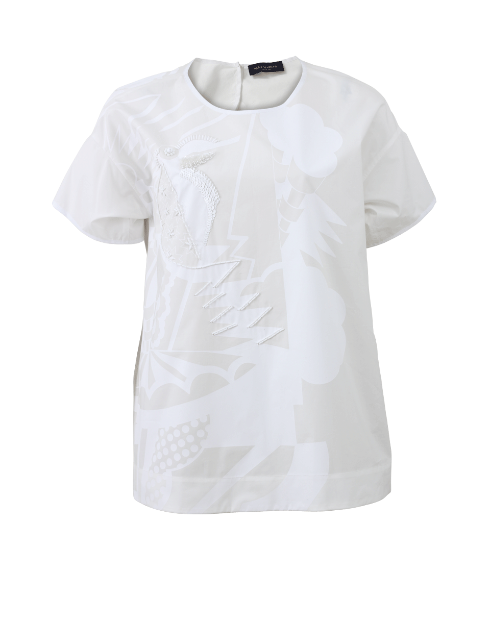 PIAZZA SEMPIONE-Embellished Print Top-