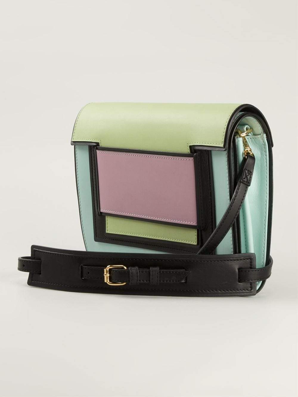 PIERRE HARDY-Square On Square Clutch-MINT/LIM