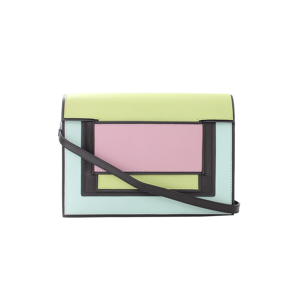 PIERRE HARDY-Square On Square Clutch-MINT/LIM