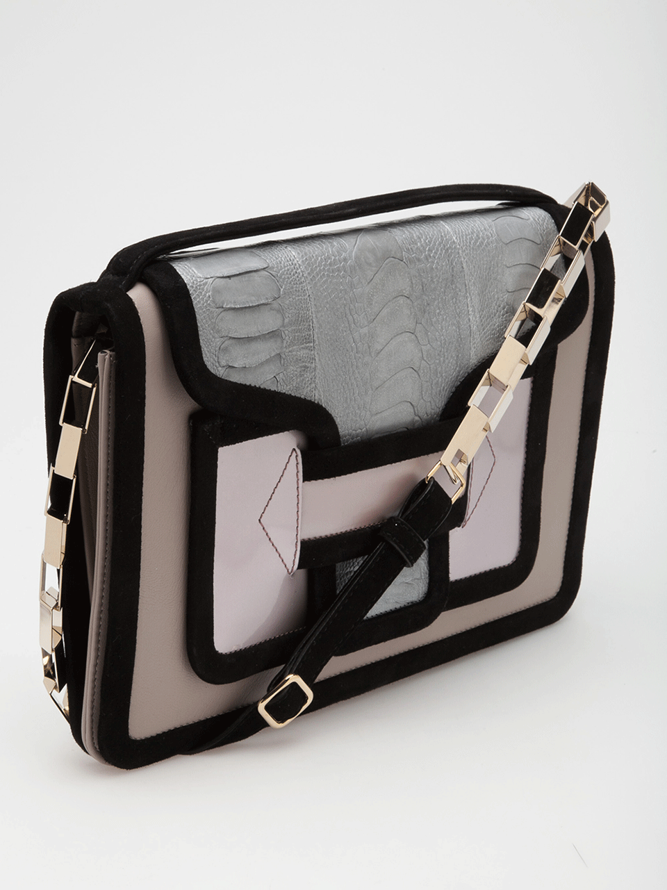 PIERRE HARDY-Large Flap Front Handbag-DUSTPINK