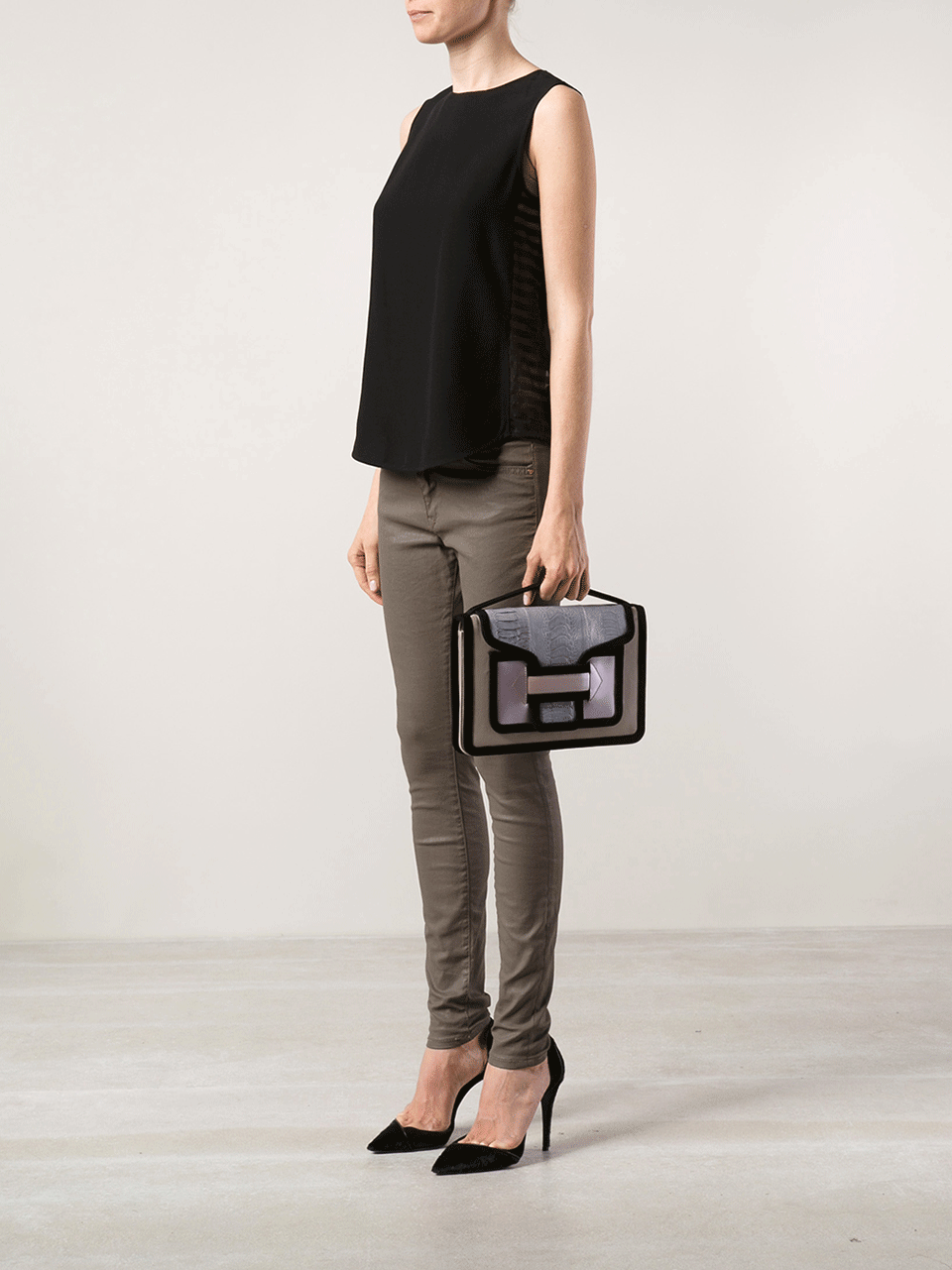PIERRE HARDY-Large Flap Front Handbag-DUSTPINK