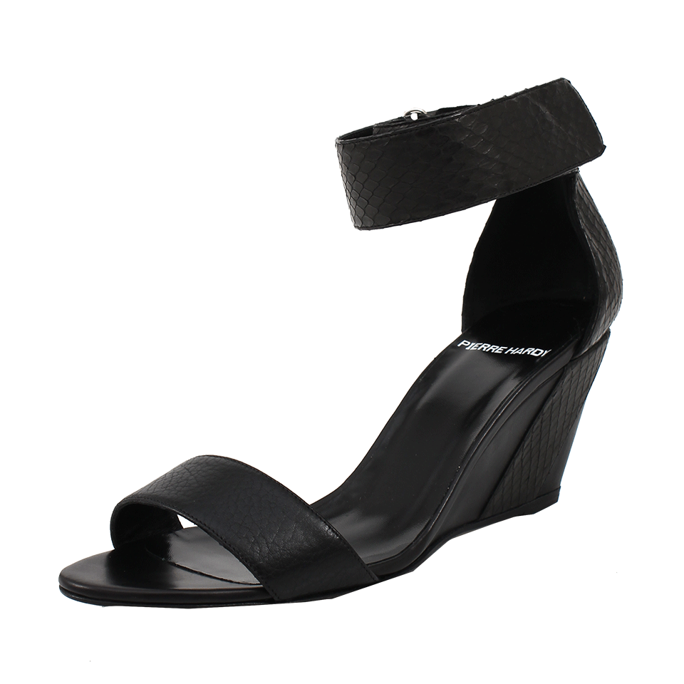 PIERRE HARDY-Black Open Toe Wedge-