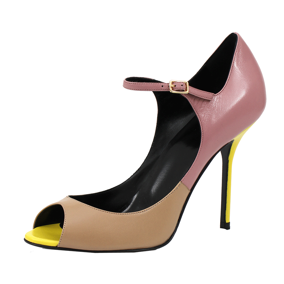 PIERRE HARDY-Tri-Color Peep Toe Mary Jane-