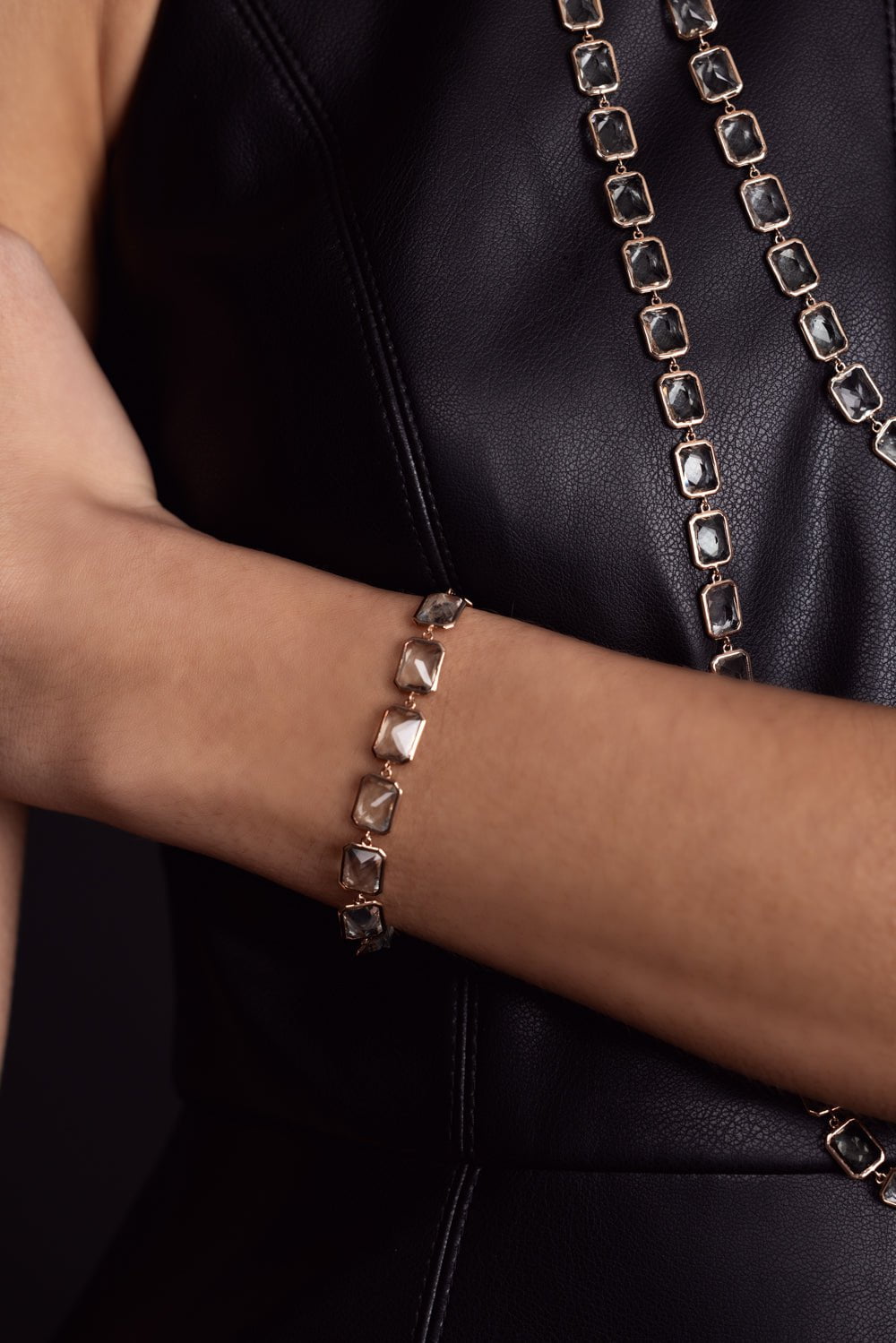 PIRANESI-Pietra Emerald Cut Amethyst Bracelet-ROSE GOLD