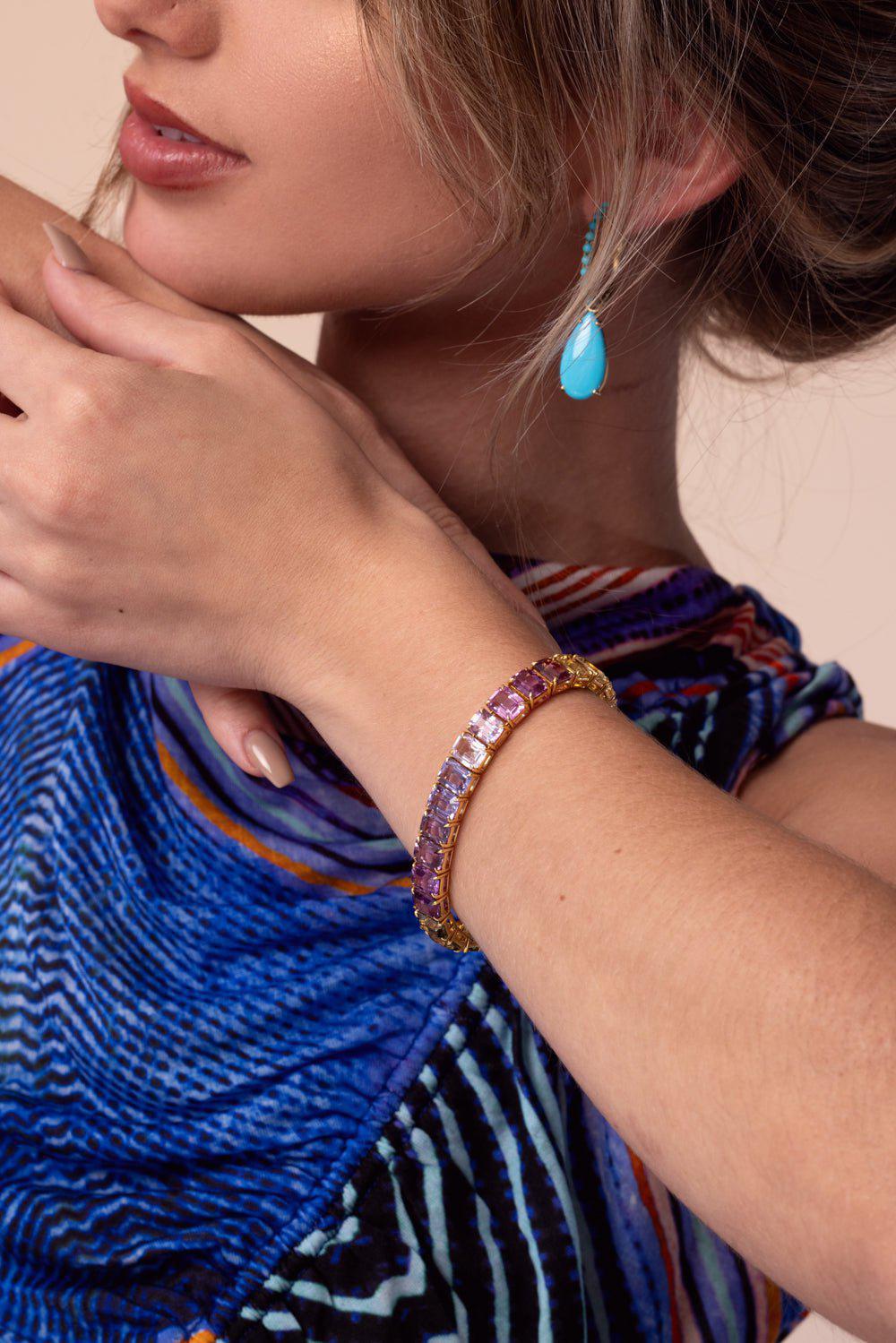 PIRANESI-Multi Sapphire Bracelet-YELLOW GOLD