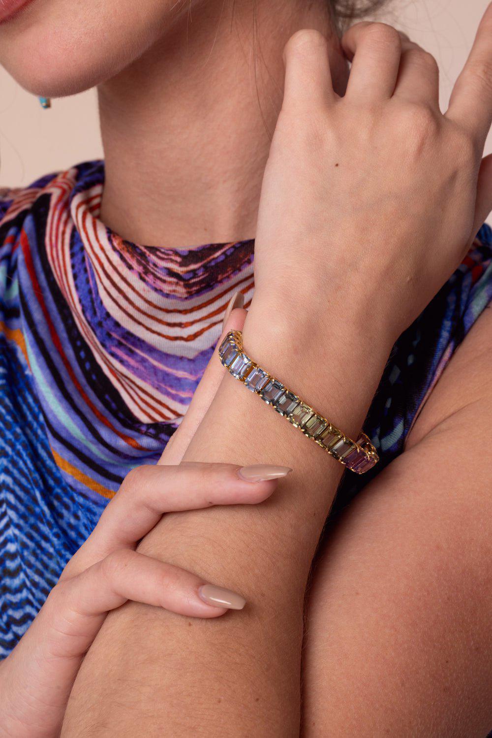 PIRANESI-Multi Sapphire Bracelet-YELLOW GOLD