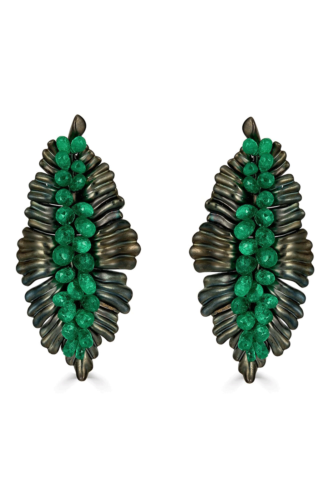 Briolette Emerald Earrings-BLACK GOLD-JEWELRYFINE JEWELEARRING-PIRANESI