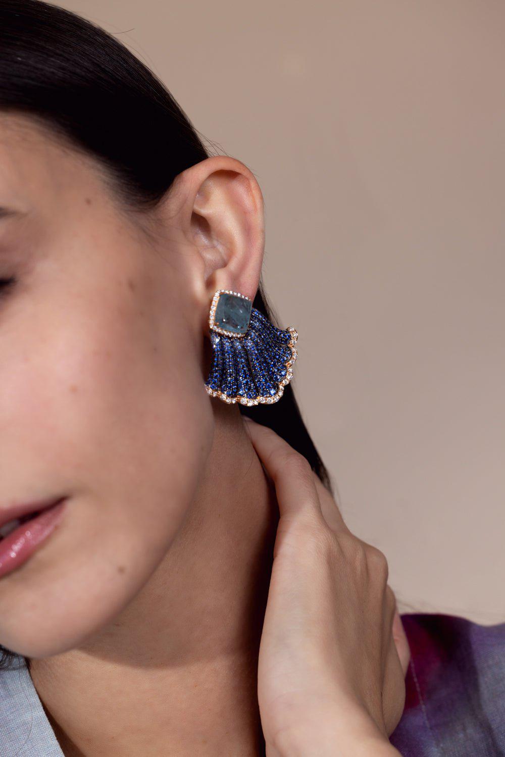 PIRANESI-Mismatch Pastel Earrings-ROSE GOLD