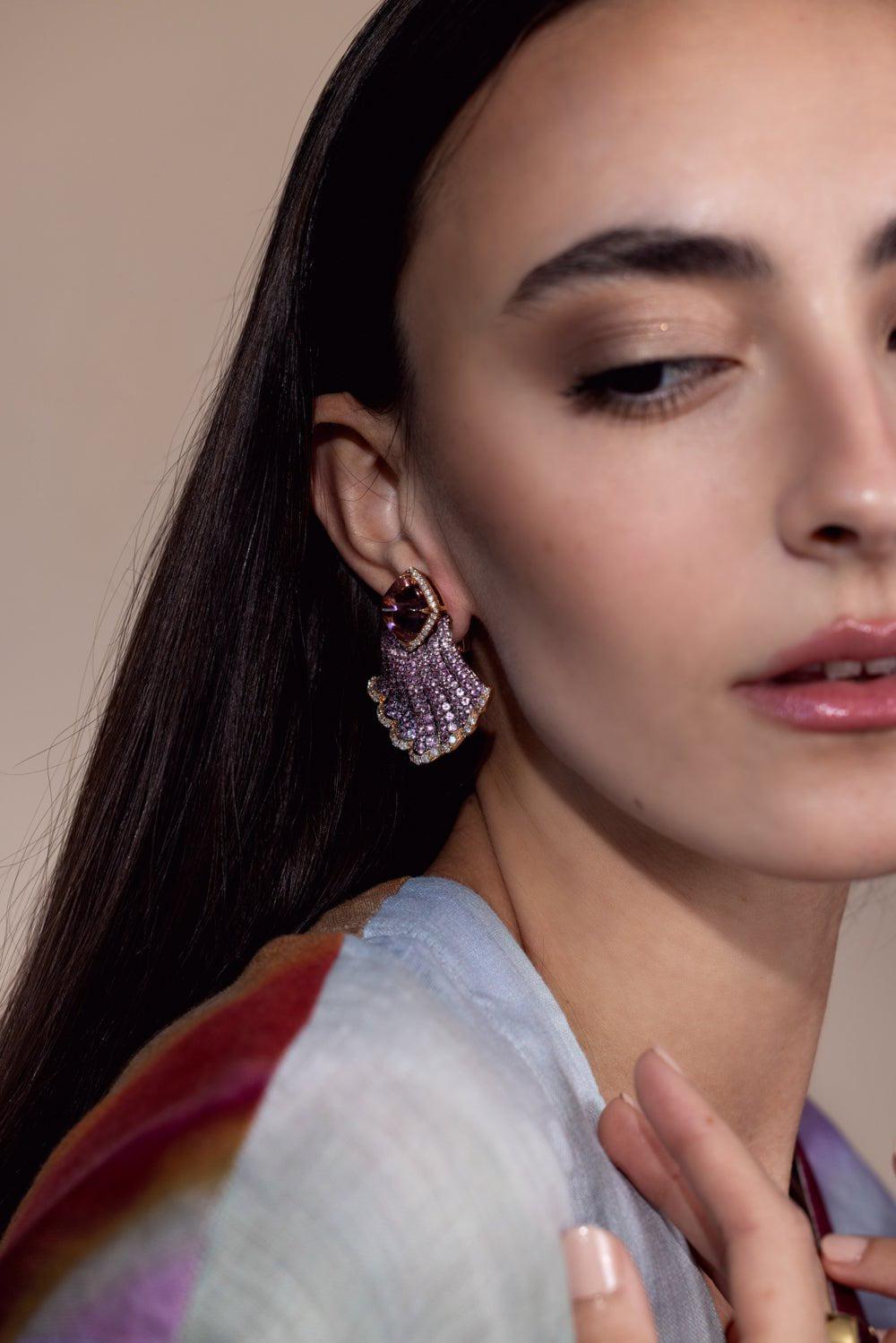 PIRANESI-Mismatch Pastel Earrings-ROSE GOLD