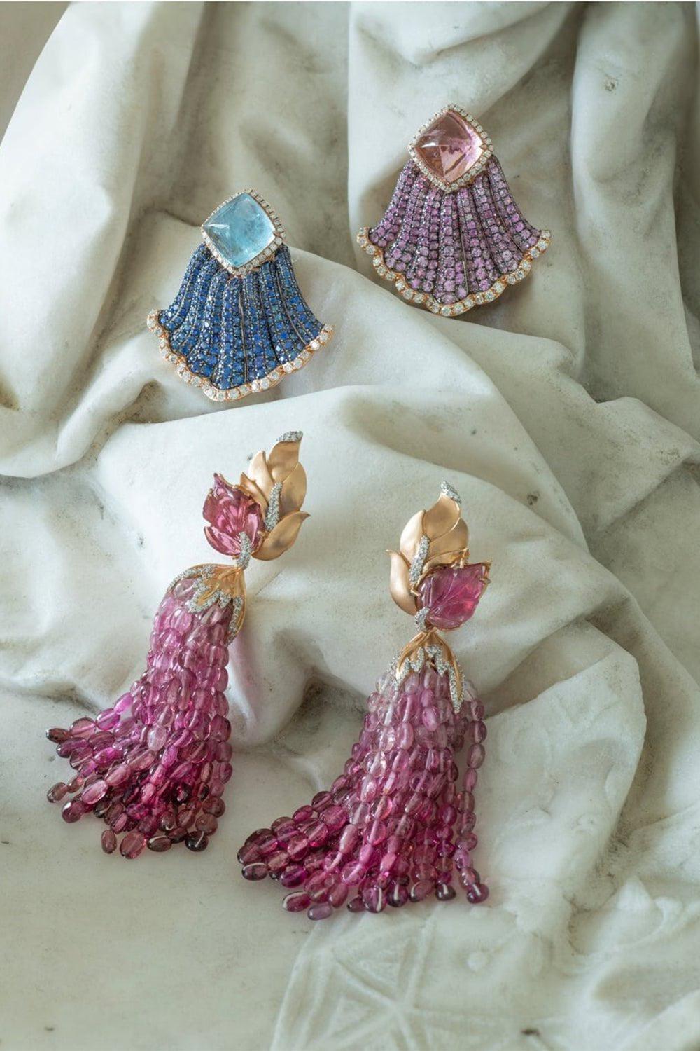PIRANESI-Mismatch Pastel Earrings-ROSE GOLD