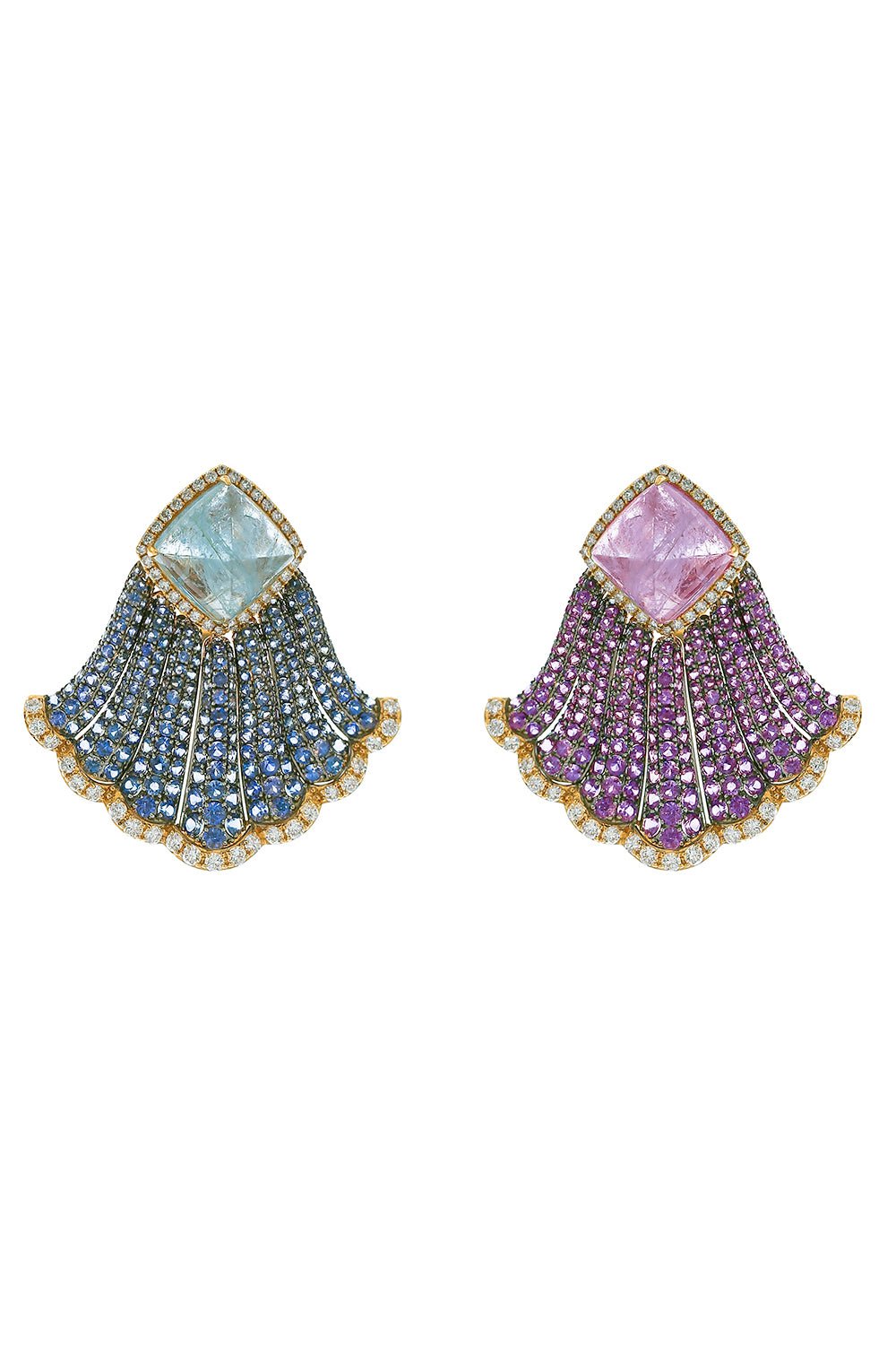 PIRANESI-Mismatch Pastel Earrings-ROSE GOLD