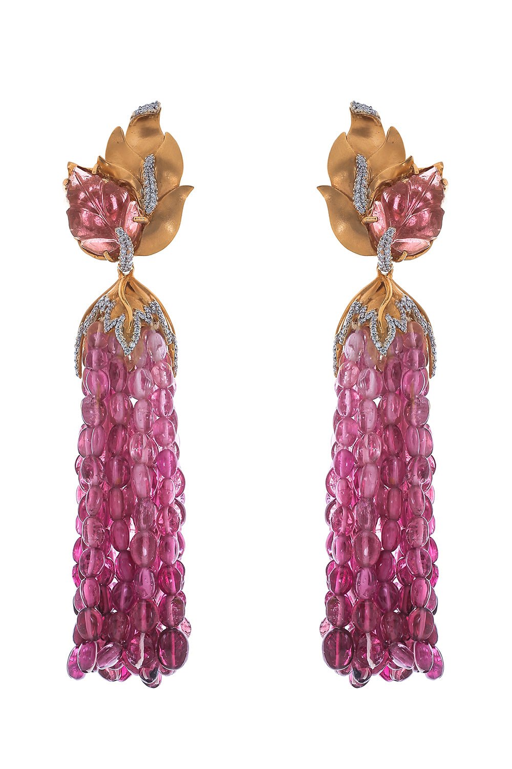 PIRANESI-Pink Botanica Earrings-ROSE GOLD