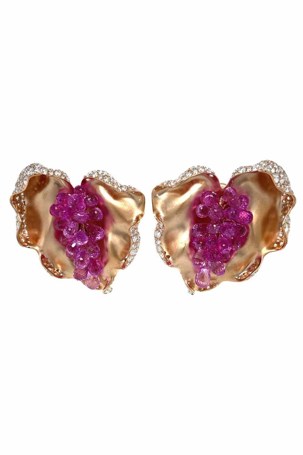 PIRANESI-Pink Sapphire Earrings-ROSE GOLD