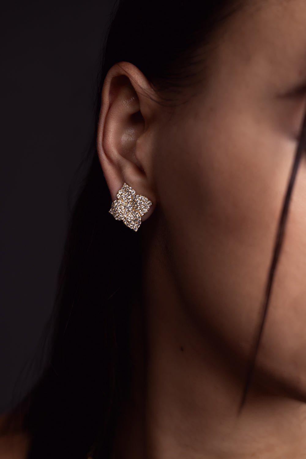 PIRANESI-Fiore Large Flower Earrings-YELLOW GOLD