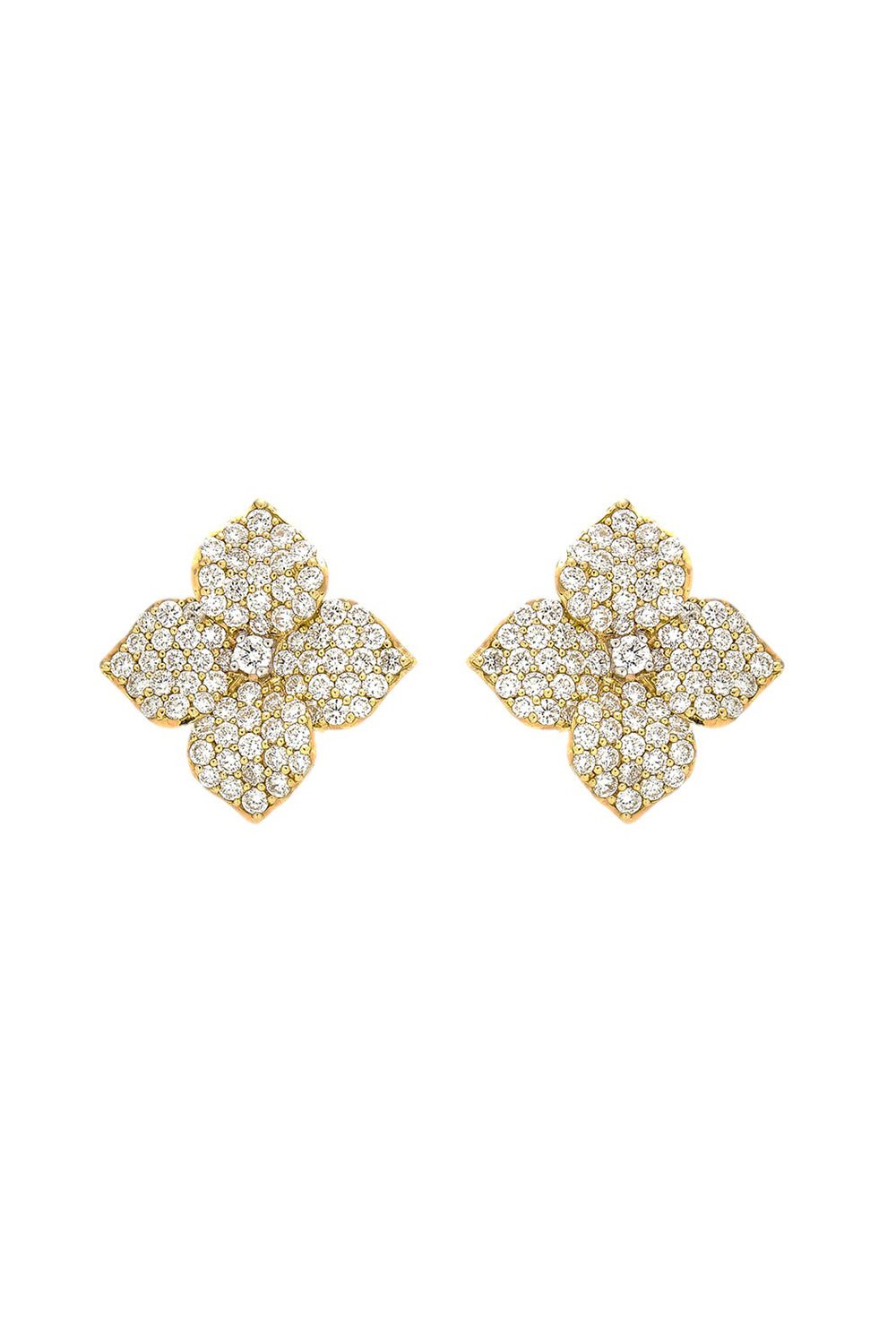 PIRANESI-Fiore Large Flower Earrings-YELLOW GOLD