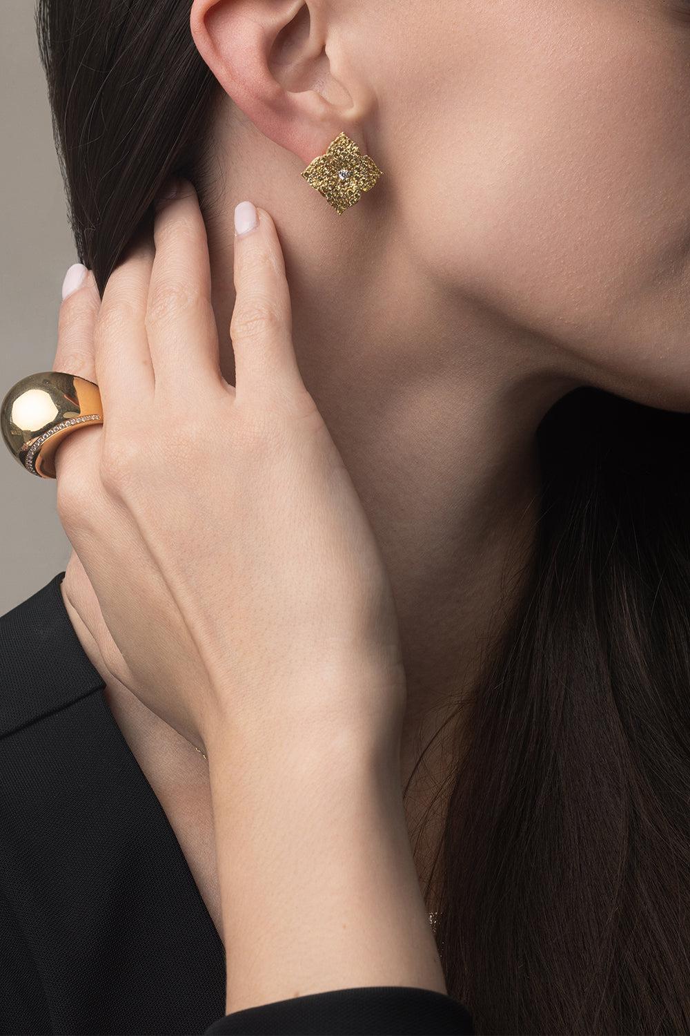 Large Fiore Yellow Sapphire Earrings-YELLOW GOLD-JEWELRYFINE JEWELEARRING-PIRANESI