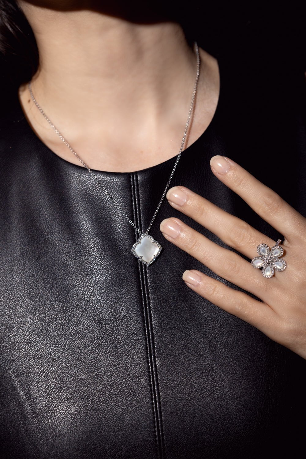 PIRANESI-Pearl Pendant Necklace-WHITE GOLD