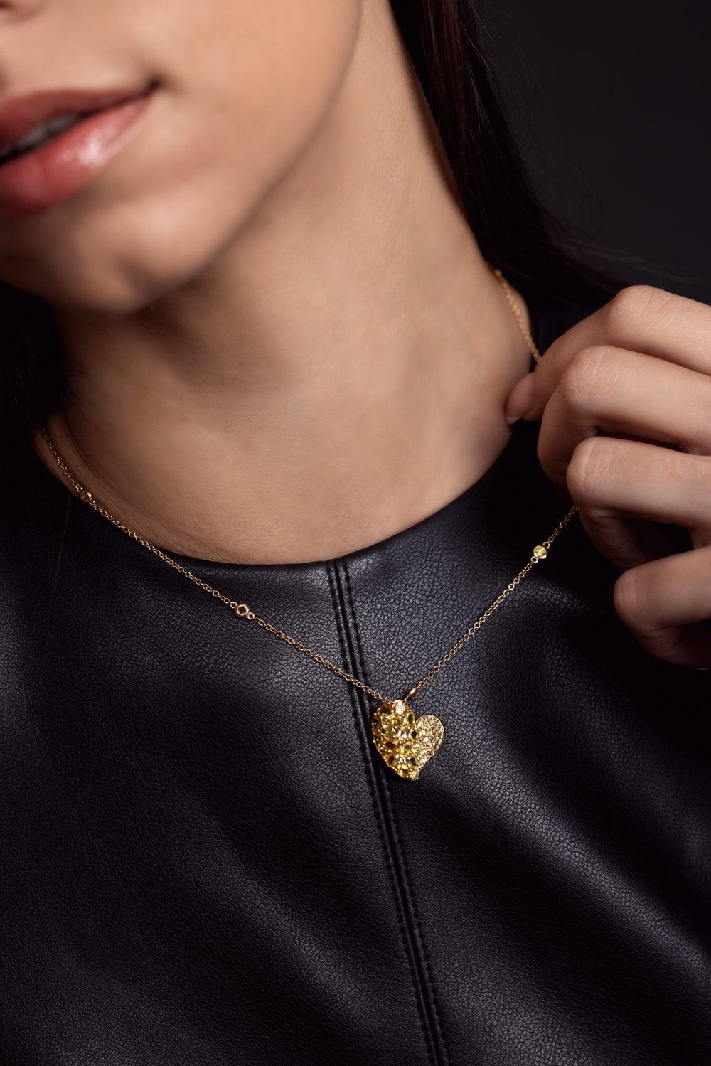PIRANESI-Wave Heart Medium Necklace-YELLOW GOLD