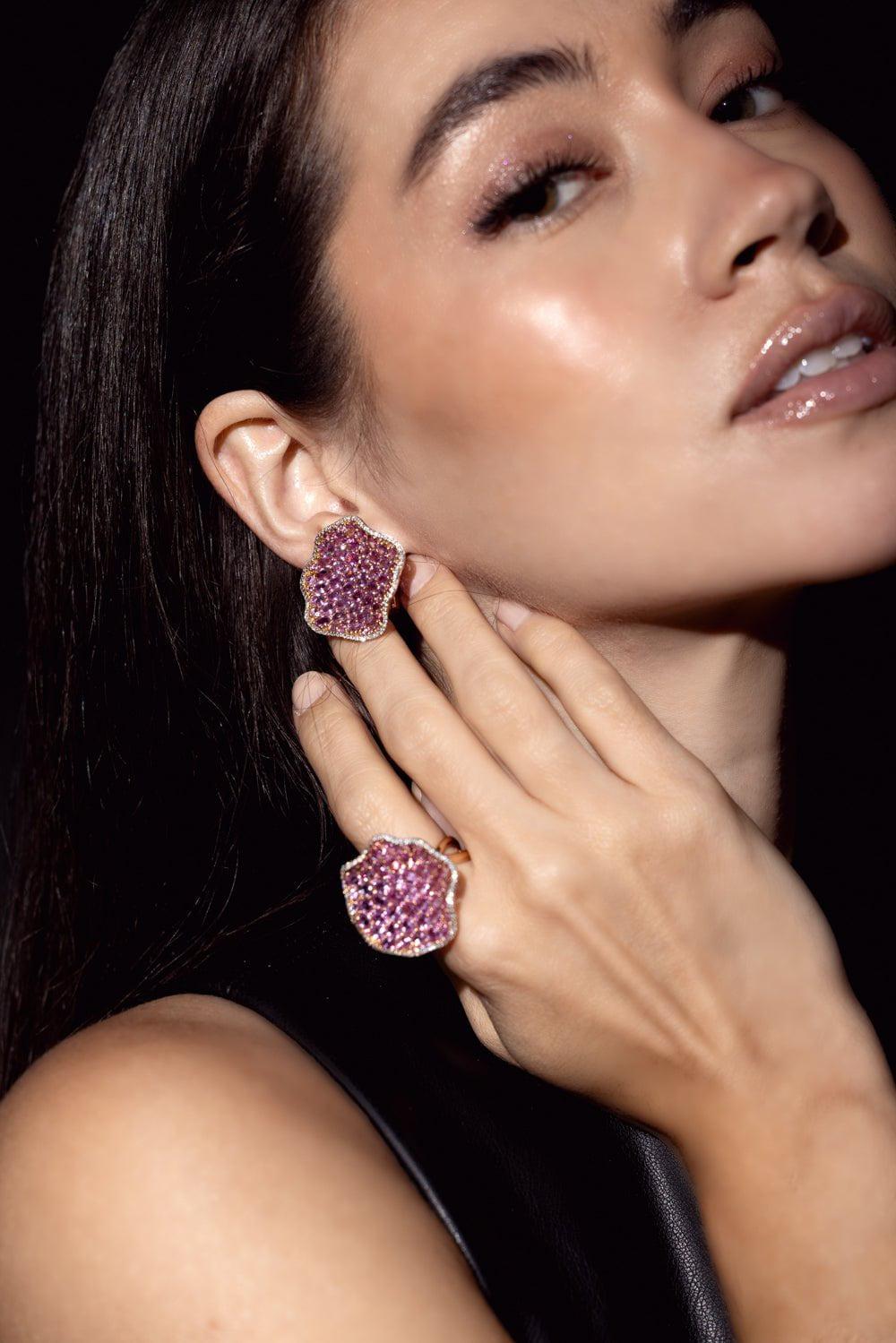 PIRANESI-Large Pink Sapphire Ring-ROSE GOLD