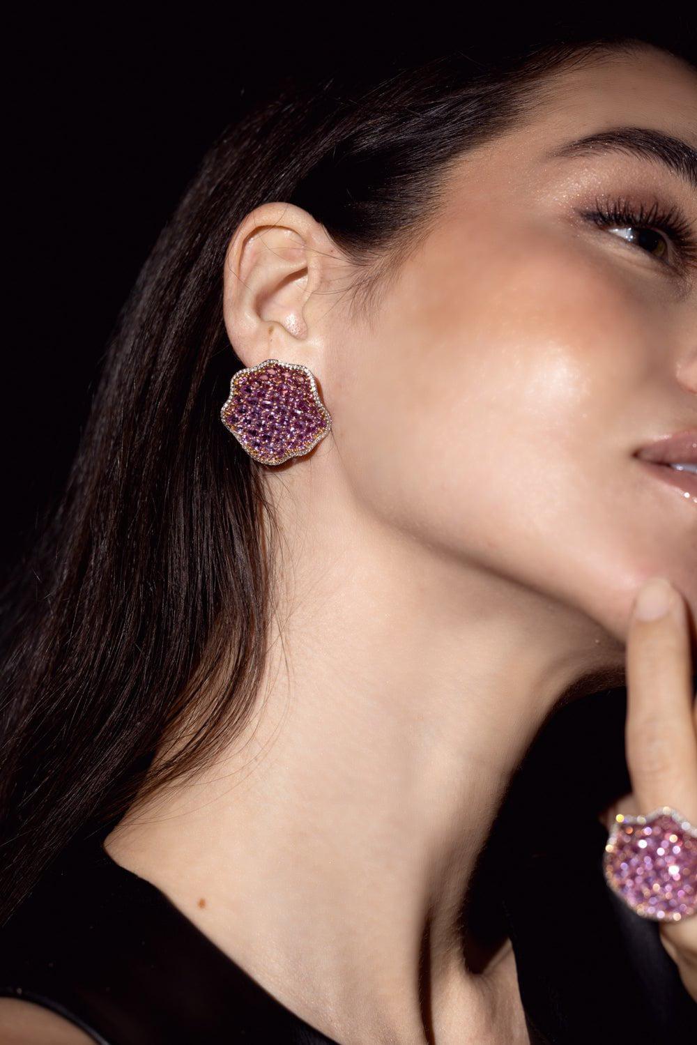 PIRANESI-Large Pink Sapphire Ring-ROSE GOLD