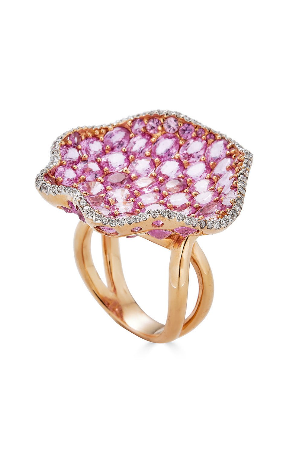 PIRANESI-Large Pink Sapphire Ring-ROSE GOLD