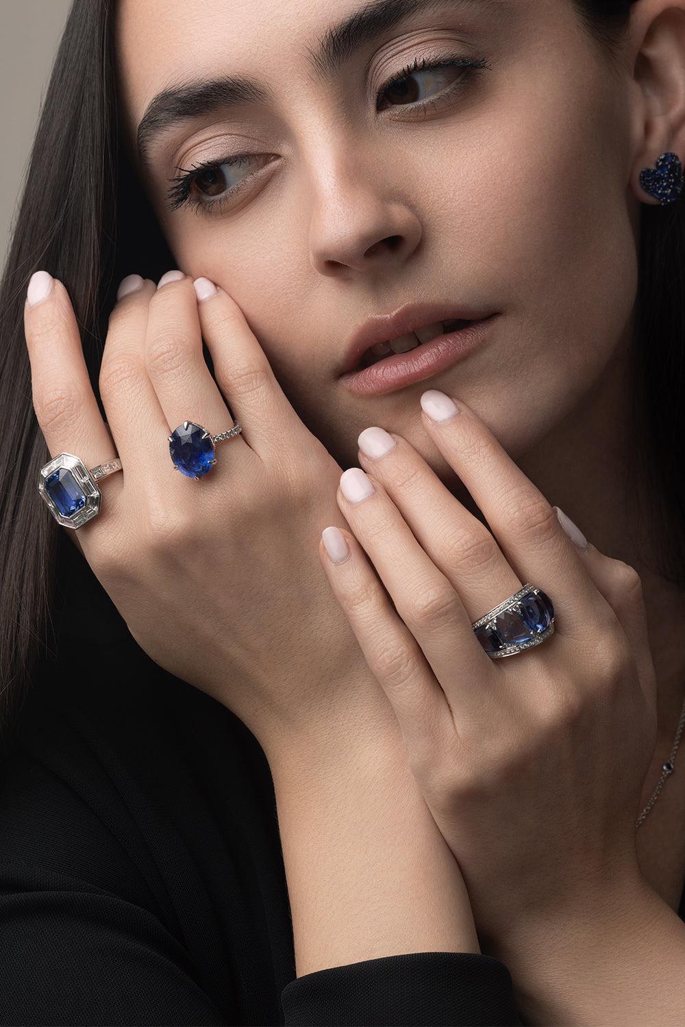 Untreated Blue Sapphire Ring-WHITE GOLD-5.75-JEWELRYFINE JEWELRING-PIRANESI
