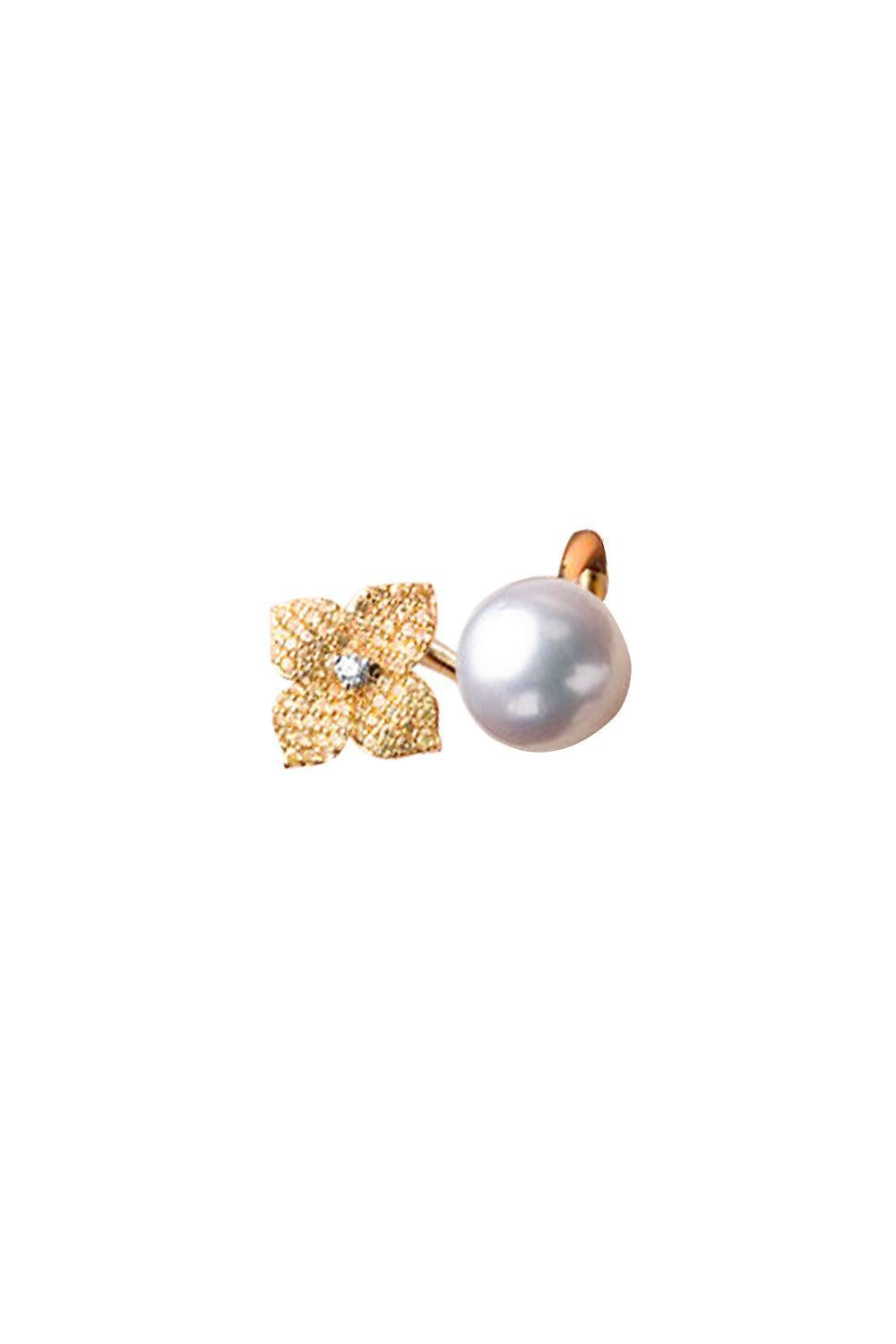 Yellow Sapphire Fiore Pearl Double Ring-YELLOW GOLD-6.25-JEWELRYFINE JEWELRING-PIRANESI
