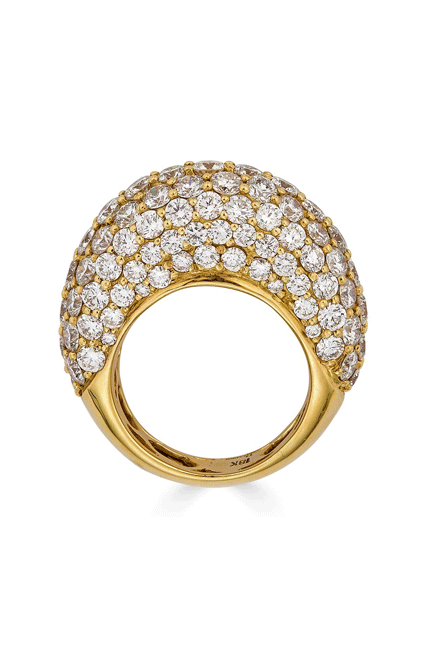 Full Diamond Dome Ring-YELLOW GOLD-6-JEWELRYFINE JEWELRING-PIRANESI