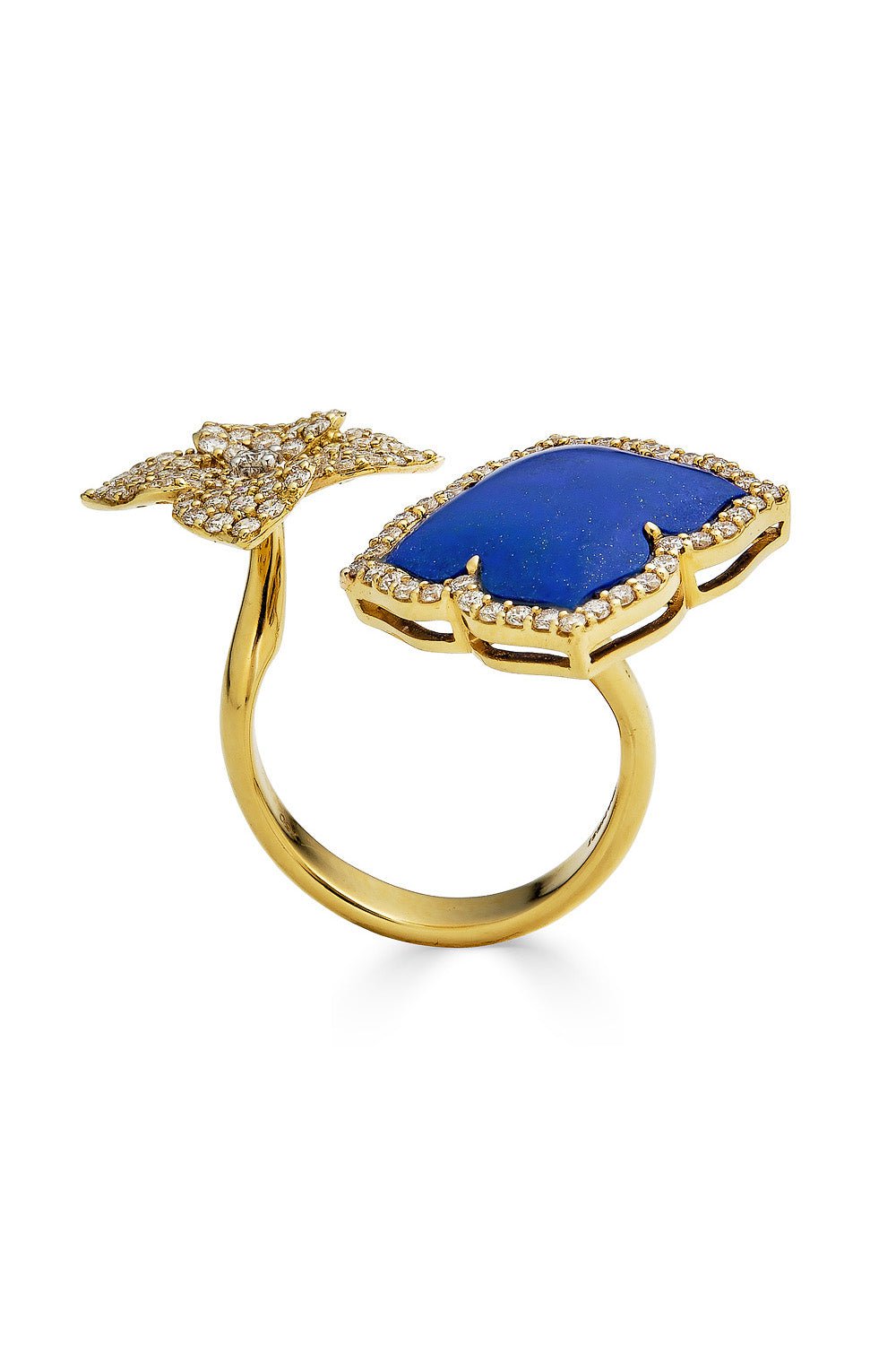PIRANESI-Capri Lapis Double Flower Ring-YELLOW GOLD