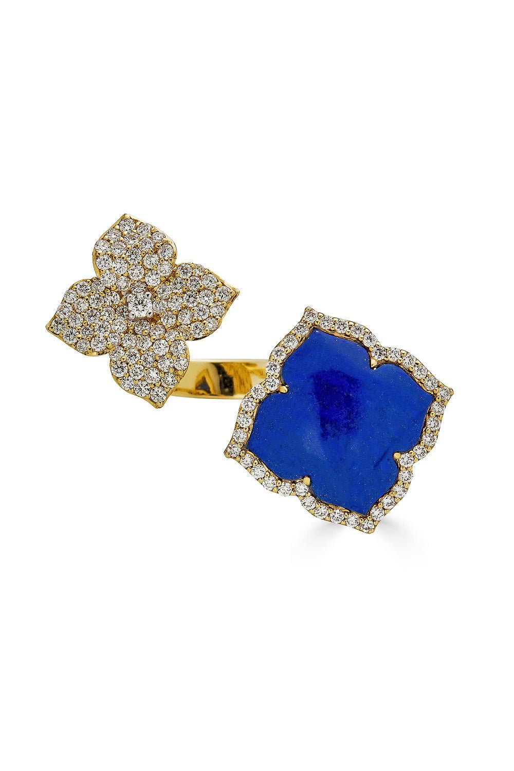 PIRANESI-Capri Lapis Double Flower Ring-YELLOW GOLD