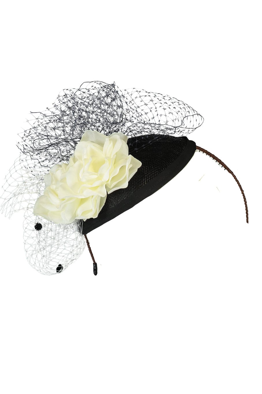 POMMENKARE FINE FASCINATO-Cocktail Hour Fascinator-BLK/WHT