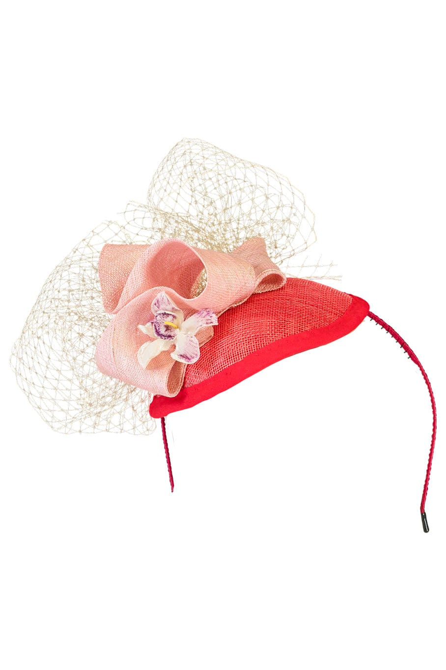 POMMENKARE FINE FASCINATO-Strawberry Daiquiri Fascinator-PINK/RED