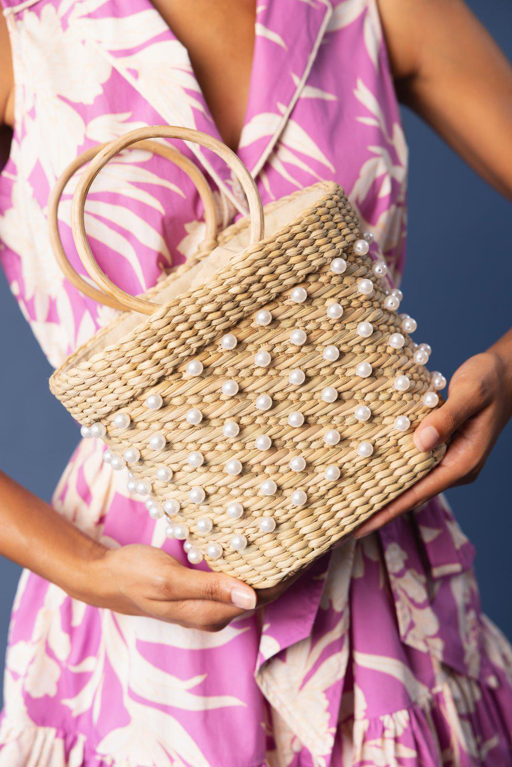 POOLSIDE-The Mak Pearl Tote-NATURAL