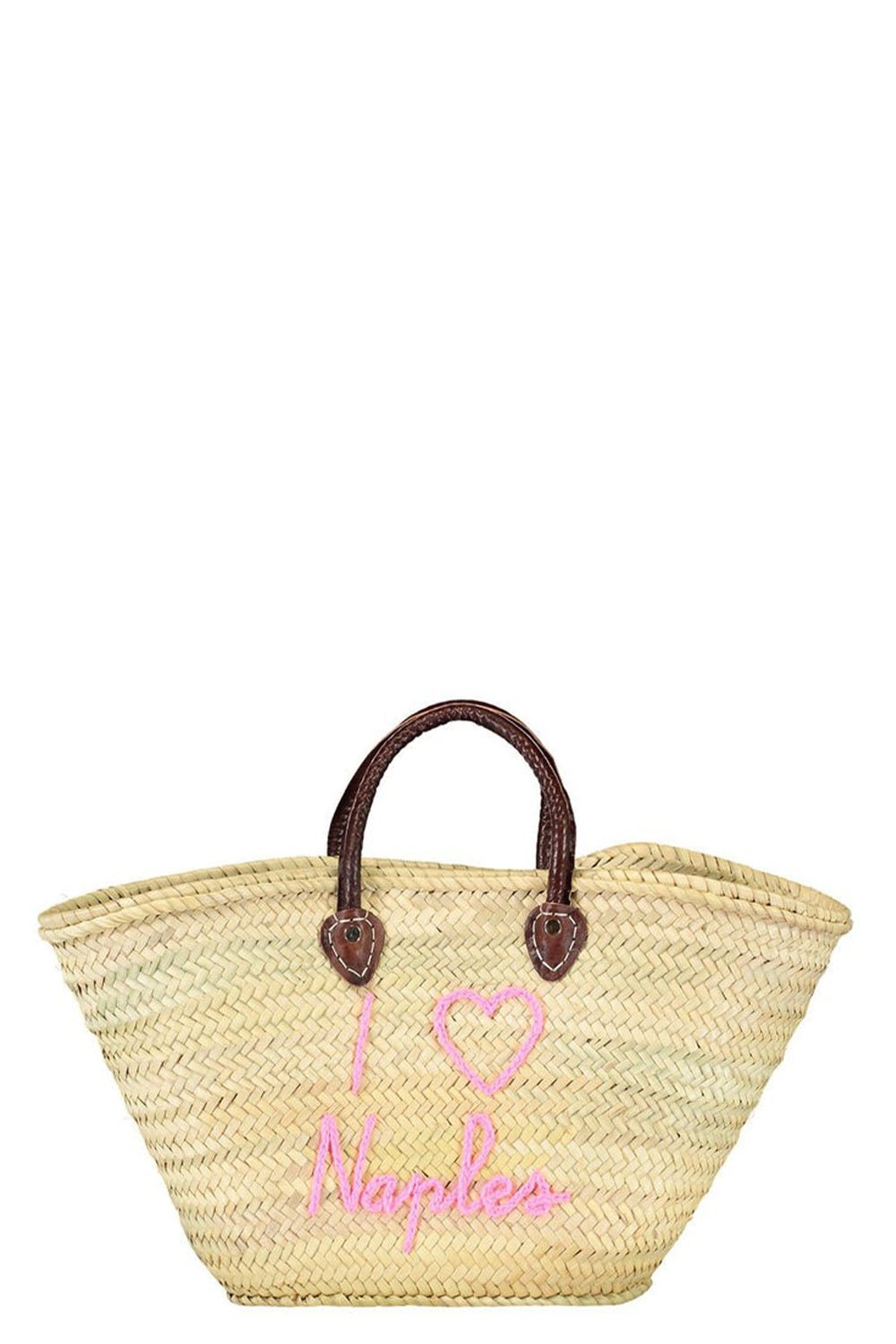 POOLSIDE-I Love Naples Tote-NAT/PINK