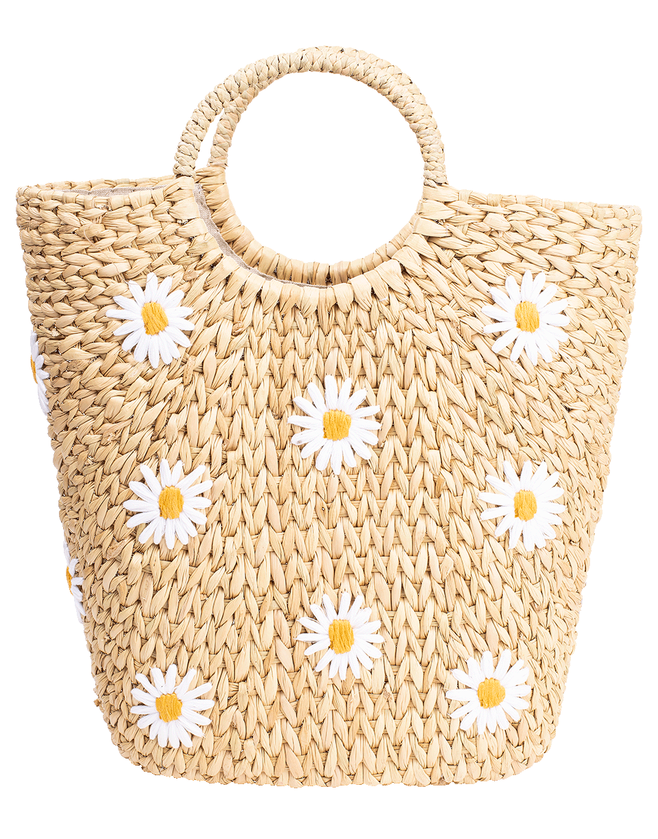 POOLSIDE-Susan Daisy Basket Tote-NATURAL