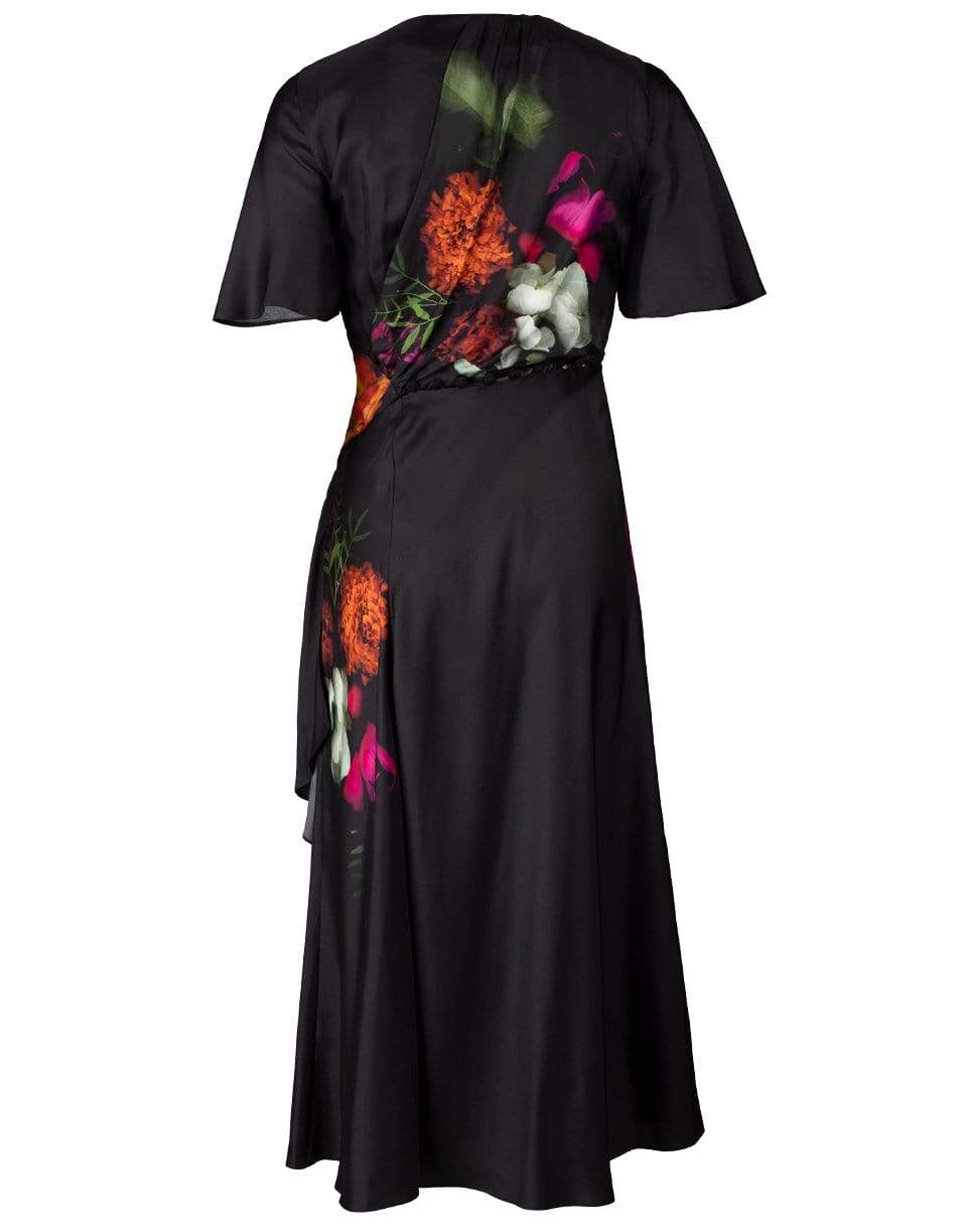 PRABAL GURUNG-Side Cut-Out Flutter Sleeve Dress-