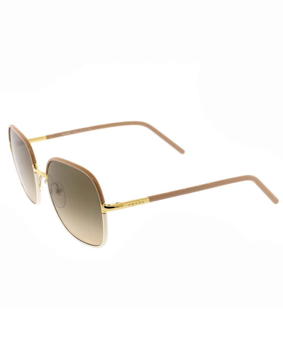 PRADA-Beige and White Sunglasses-BEG/WHT