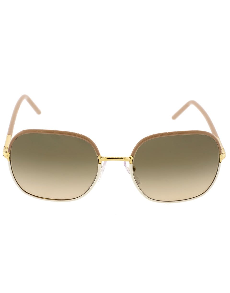 PRADA-Beige and White Sunglasses-BEG/WHT