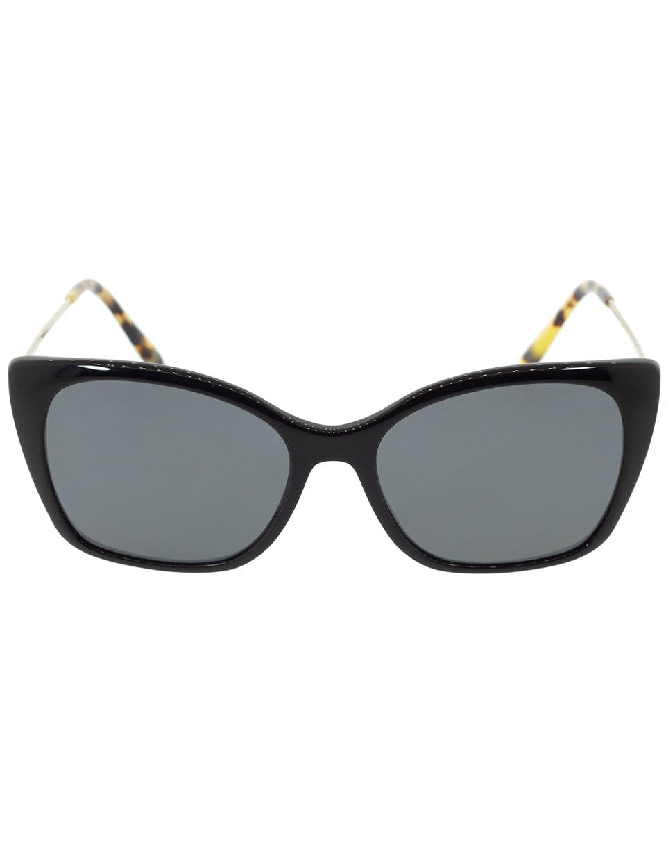 PRADA-Black Polarized Cat Eye Lenses-BLACK