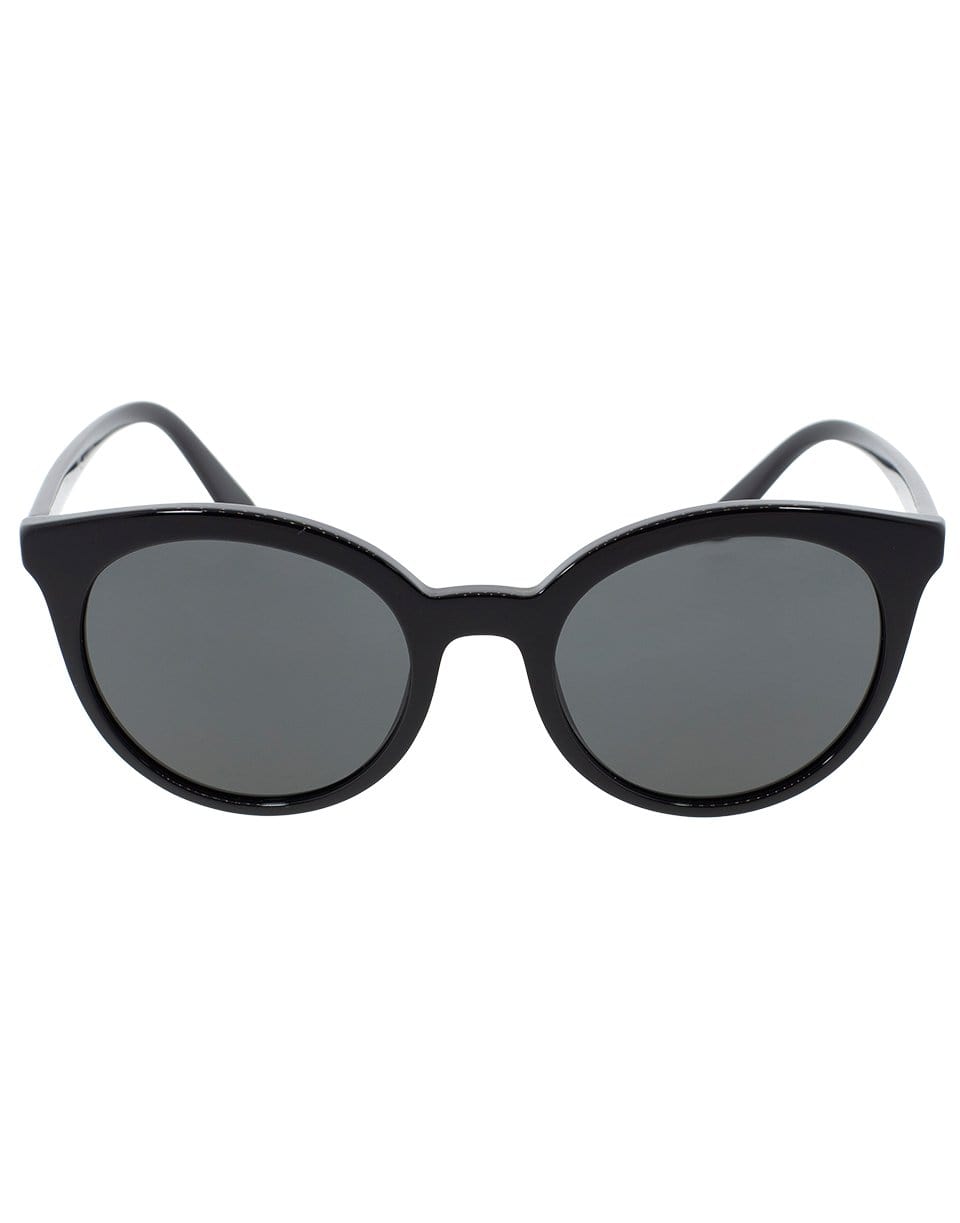 PRADA-Round Acetate Sunglasses-BLACK