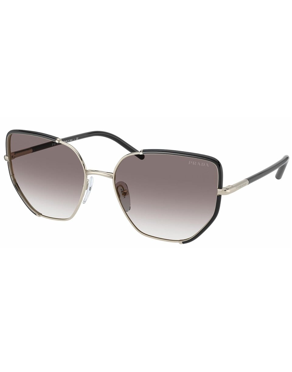PRADA-Black and Pale Gold Sunglasses-BLK/GLD